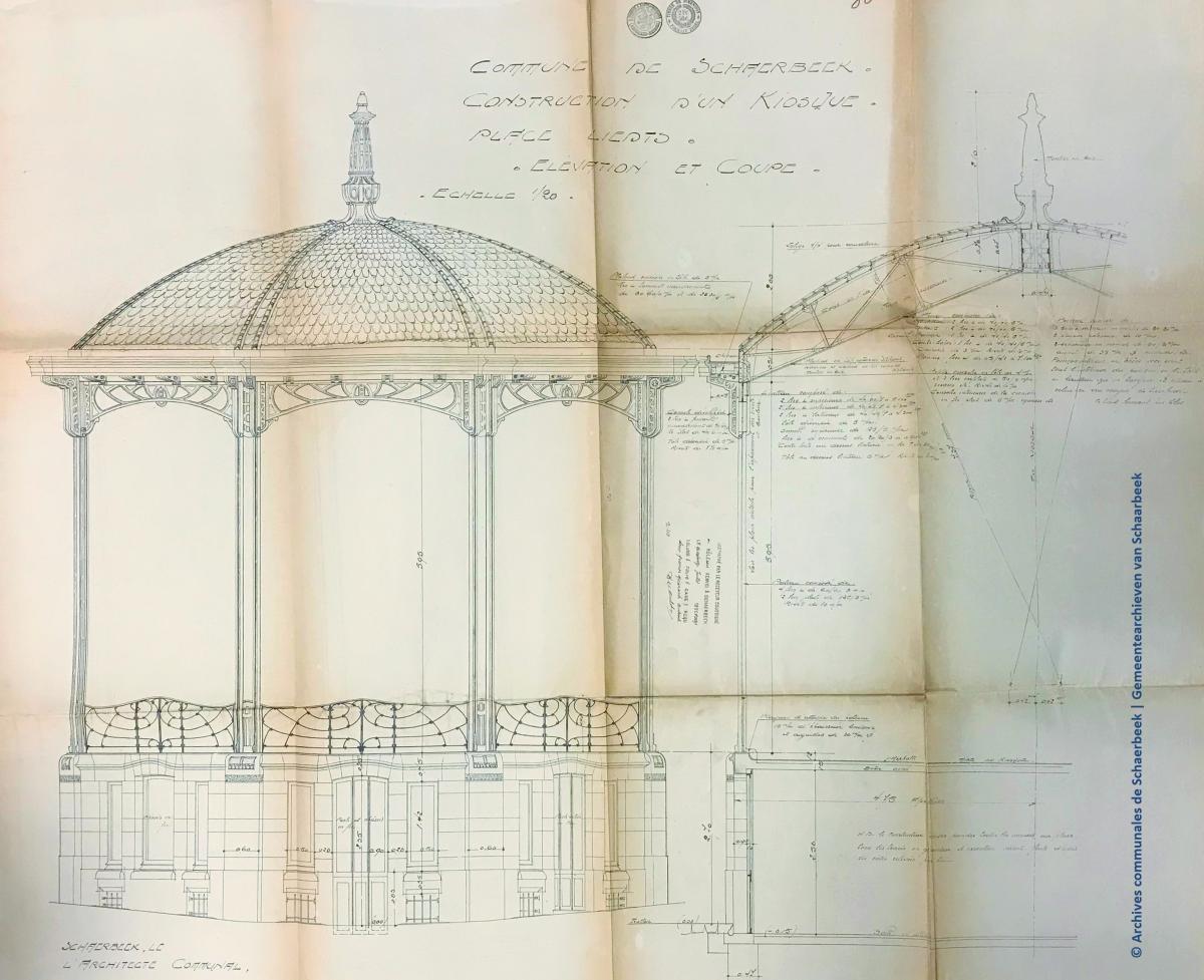 Plan coupe du kioske